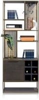 bibliotheque 70 cm - 1-porte + 6-niches + 6-ranges bouteilles