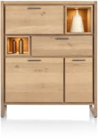 buffet haut 125 cm. - 2-portes + 1-tiroir + 1-porte rabattante + 2-niches (+ LED)
