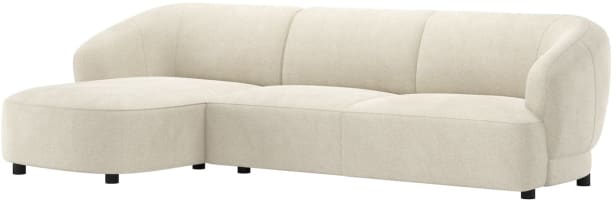 Rundlicher Longchair links - 2,5 Sitzer Armlehne rechts