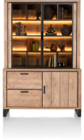 Buffet 140 cm - 2-Glastüren + 1-Tür + 2-Laden (+ LED)