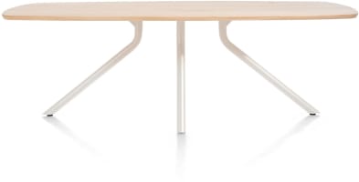 Tisch 220 x 110 cm. - ovale - zentralem Fuß Nebbia