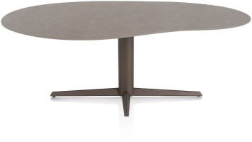 EETKAMERTAFEL ORGANISCH 210 X 120 CM. - CENTRALE POOT - STEELBROWN