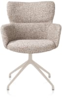 chaise à accoudoirs - pivotante - creme - tissu Luton