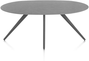 eetkamertafel ellips 180 x 105 cm. - 4-pootjes - graphiet