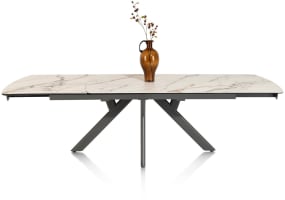 uitschuiftafel 170 (+ 60) x 100 cm - keramiek op glas
