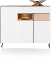 Highboard 160 cm - 3-Tueren + 2-Laden + 1-Nische (+ LED)
