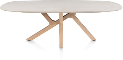Table à manger 240 x 120 cm. - pieds en bois / plateau en céramique