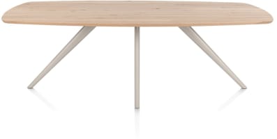 eetkamertafel 220 x 110 cm, ovaal, 4 poot