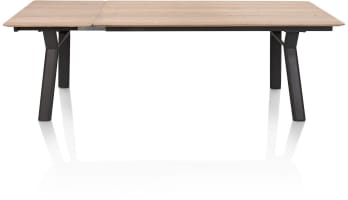 table à rallonge 180 (+ 60 cm) x 100 cm - pieds métal