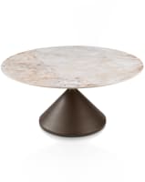 table basse ronde 90 cm - steelbrown - plateau céramique