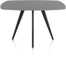 Tresentisch oval 150 X 105 cm. - 4 Fuß - rough off black