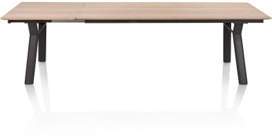 table à rallonge 210 (+ 80 cm) x 100 cm - pieds métal