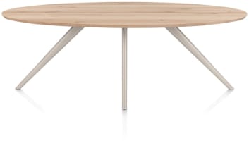 eetkamertafel 220 x 110 cm, ellips, 4 poot