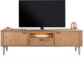 lowboard 210 cm - 2-deuren + 1-lade + 1-niche (+ LED)