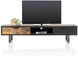 meuble tv 200 cm - 2-tiroirs + 1-niche