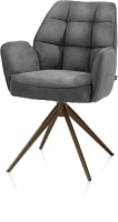 chaise a accoudoirs - pietement steelbrown - pivotante - confort ressorts - Calabria