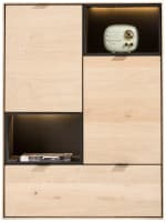 Highboard 90 cm. - 2-Türen + 1-Lade + 2-Nischen + Led