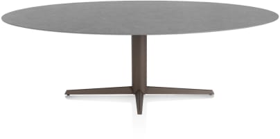 TISCH ELLIPS 240 X 110 CM. - CENTRALE POOT - STEELBROWN