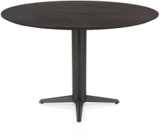 Table de bar ronde 150 cm. - dessus en chêne - pointe centrale graphite