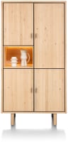 armoire 100 cm - 4-portes + 1-niche (+ LED)