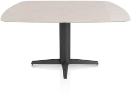 EETKAMERTAFEL OVAAL 150 X 105 CM. - CENTRALE POOT - ROUGH OFF BLACK