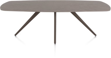 EETKAMERTAFEL OVAAL 240 X 110 CM. - 4-POOTJES - STEELBROWN