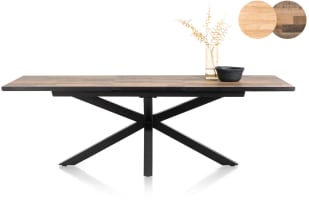 uitschuiftafel rechthoek met centrale poot 180 (+ 60) x 98 cm