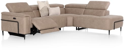 2.5-places accoudoir gauche - parti d'angle - ottomane petite droite - tissu Oregon beige