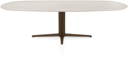 Table à manger ovale 270 x 110 cm. - hpl primo laminato feuille - tige centrale de l’orteil marron