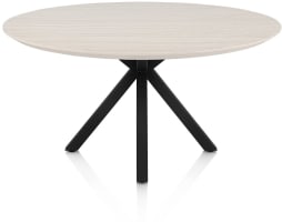 Table à manger ronde 150 cm. - haut en hpl primo laminato - central crossfoot rough off black