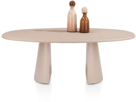 eetkamertafel ovaal 210 x 120 cm. - stone-skin - cone poot