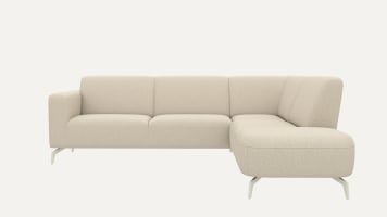 2.5-zits arm links+ottomane big rechts - poot 16 cm. silk grey + pocket - brioni