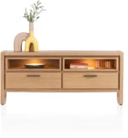 buffet bas 140 cm. - 2-tiroirs + 2-niches (+ LED)
