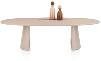 Tisch oval 270 x 120 cm. - stone-skin - Fuss cone