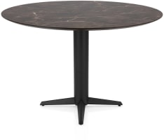 Table de bar ronde 150 cm. - feuille hpl primo laminato - orteil central rugueux noir