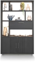 armoire ouverte 125 cm - 2-portes + 1-porte rabattante + 6-niches (+ LED)