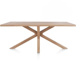 table 200 x 100 cm - plateau avec bords effet tronc d'abre - pied bois central