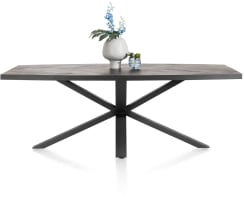 Tisch oval 210 x 110 cm -  Furnier Fischgrätemuster