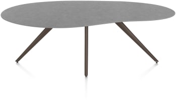 eetkamertafel organisch 210 x 120 cm. - 4-pootjes - steelbrown