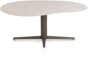 EETKAMERTAFEL ORGANISCH 180 X 120 CM. - CENTRALE POOT - STEELBROWN