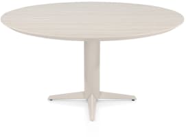 Table à manger ronde 150 cm. - hpl primo laminato leaf - crème pour orteils centraux