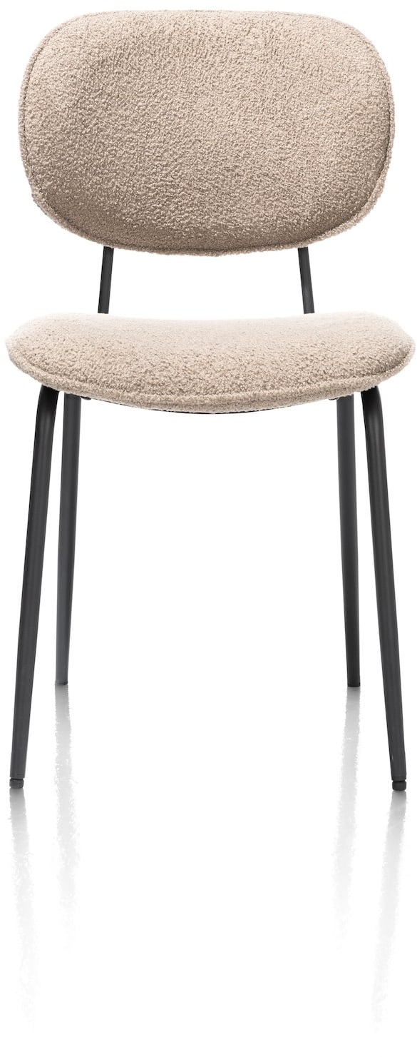 Set van 6 gestoffeerde velvet stoelen met metalen poten - Lichtgrijs