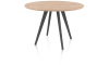 XOOON - Arvada - Minimalistisch design - bartafel 140 cm - rond - massief eikenhout - 4 poot - grafiet