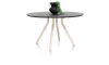 XOOON - Arvada - Minimalistisch design - tafel 140 cm. - rond - centrale poot Nebbia