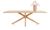 H&H - Bukavu - table 230 x 100 cm - plateau avec bords effet tronc d'abre - pied bois central