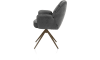 H&H - Ceylan - chaise a accoudoirs - pietement steelbrown - pivotante - confort ressorts - Calabria