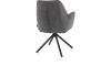 H&H - Ceylan - chaise à accoudoirs - piétement tubulaire noir - pivotante - confort ressorts - combi Calabria/Vada