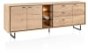 H&H - Jakarta - Buffet 230 cm 3 portes, 3 tiroirs, 3 compartiments ouverts avec LED