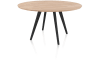 XOOON - Arvada - Minimalistisch design - eetkamertafel 140 cm - rond - massief eikenhout - 4 poot - zwart