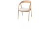 XOOON - Dante - Armlehnstuhl - Eiche naturell mit Sitz in Stoff Cloudy beige